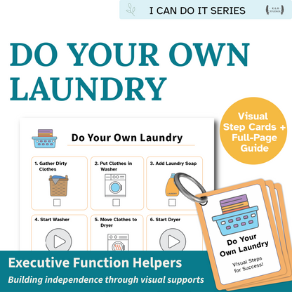 Book titled 'Do Your Own Laundry' from the 'I Can Do It' series with step-by-step illustrations.