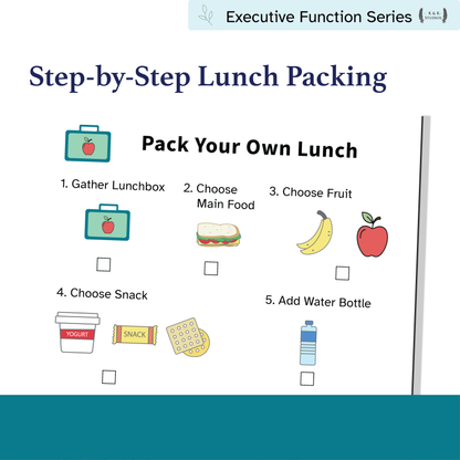 Pack My Own Lunch: Visual Executive Function Checklist & Lunch Packing Cards