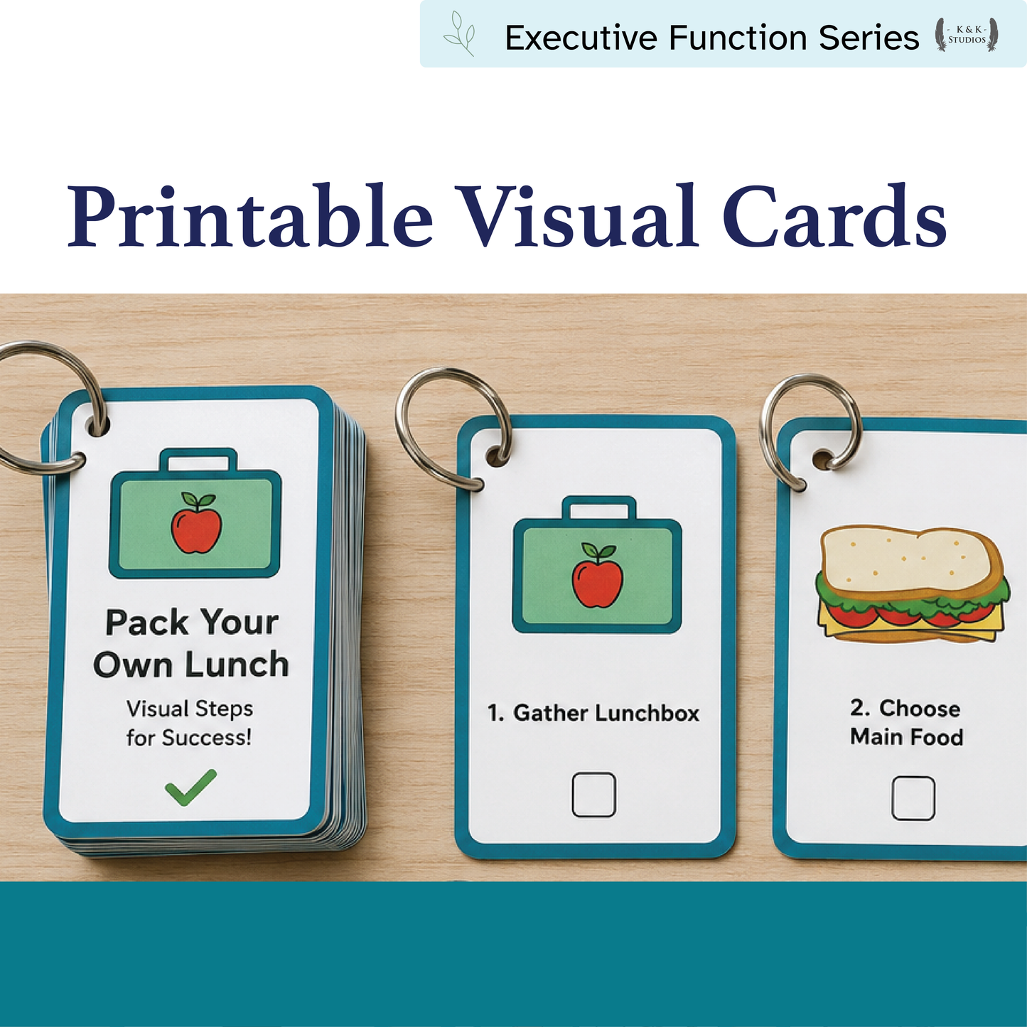 Pack My Own Lunch: Visual Executive Function Checklist & Lunch Packing Cards