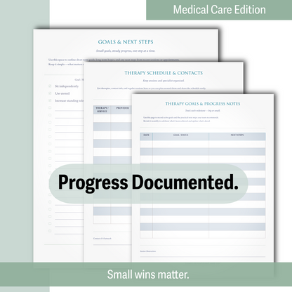 Medically Complex Kiddo Planner — Complete Caregiving System (Color + Print-Friendly PDF)