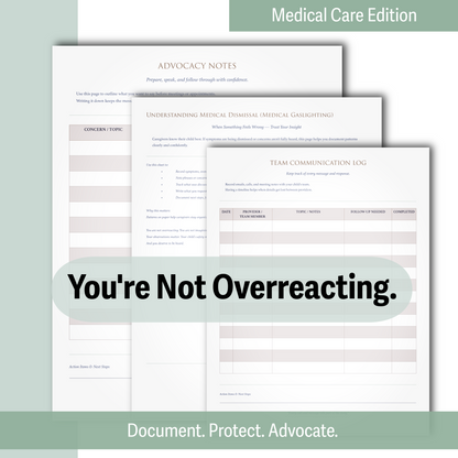 Medically Complex Kiddo Planner — Complete Caregiving System (Color + Print-Friendly PDF)