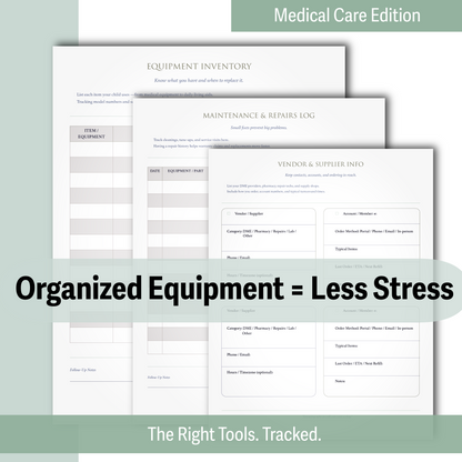 Medically Complex Kiddo Planner — Complete Caregiving System (Color + Print-Friendly PDF)