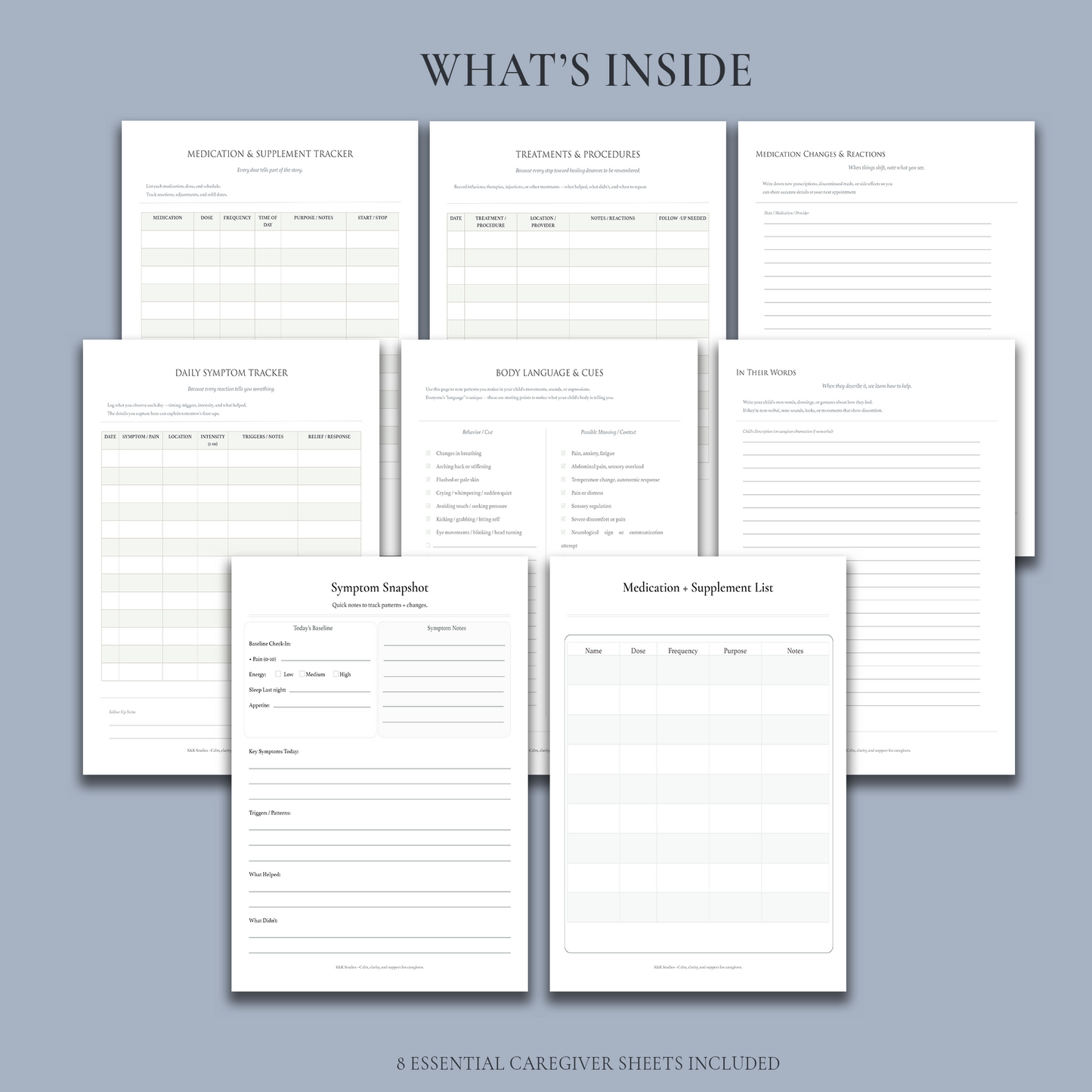 Treatment and procedure log for pediatric care