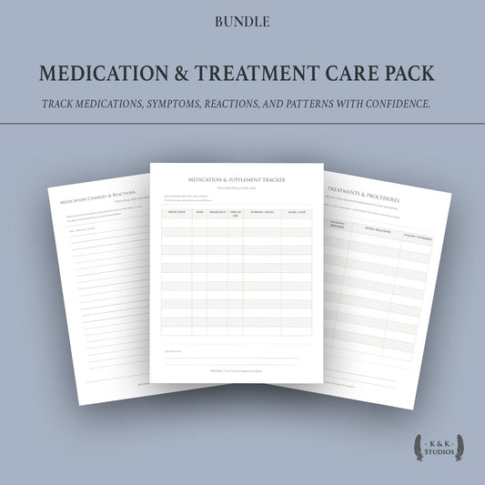 Medication & Treatment Care Pack printable cover