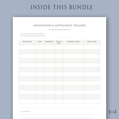 Medication and supplement tracker for caregivers