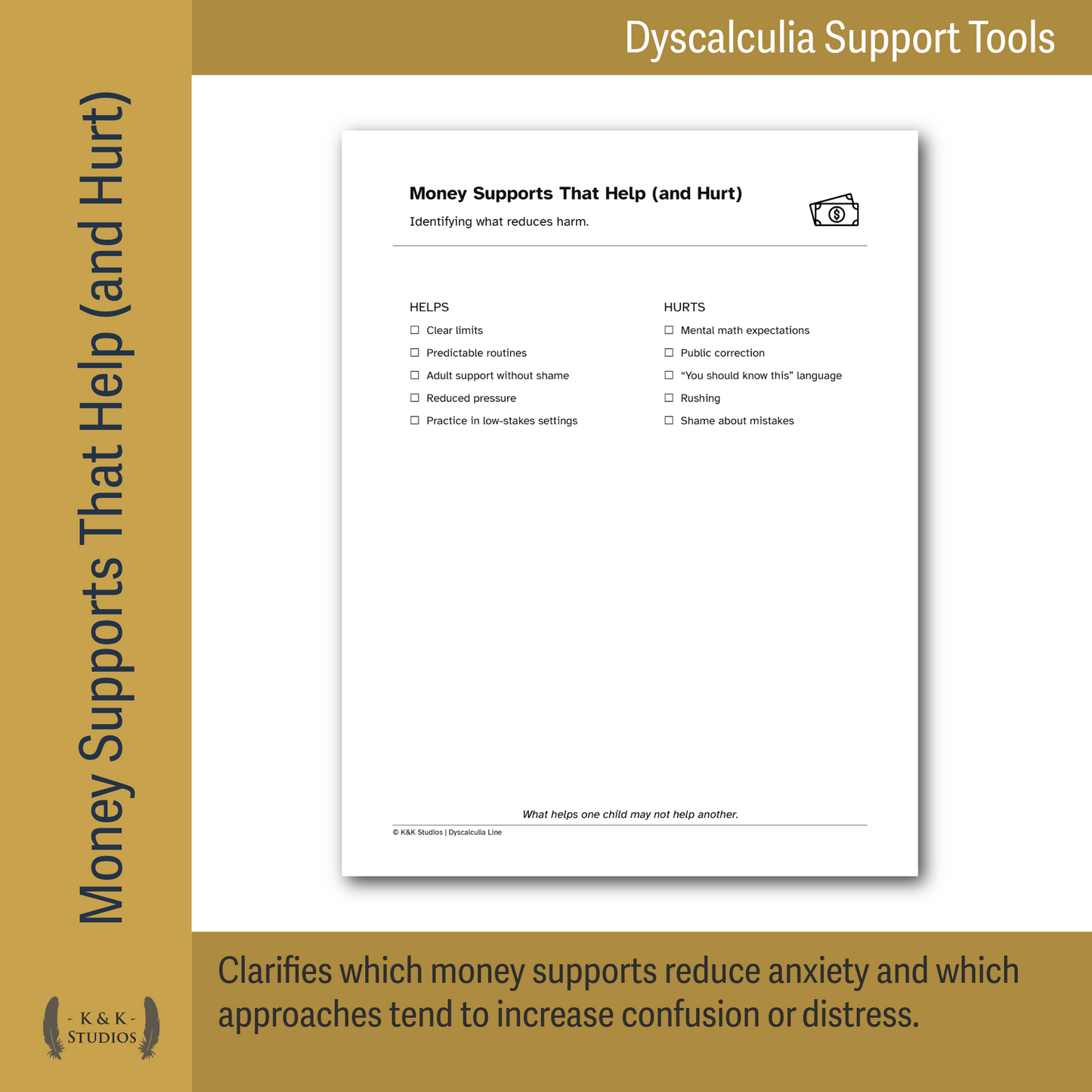Money Without Mental Math | Dyscalculia Money Support Pack | Safe Spending & Daily Life Access Tools