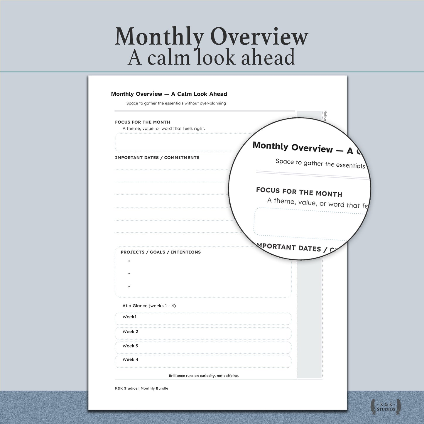 The Neurodivergent Mind Companion — Digital & Printable Planner (ND-Friendly, GoodNotes Ready)
