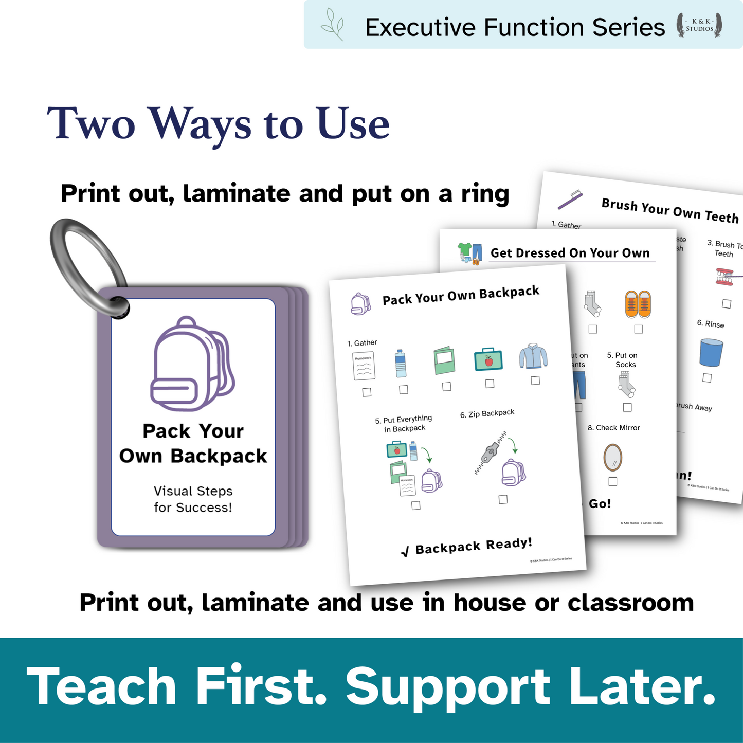 Morning Independence Bundle | Visual Routine Cards for Executive Function Support