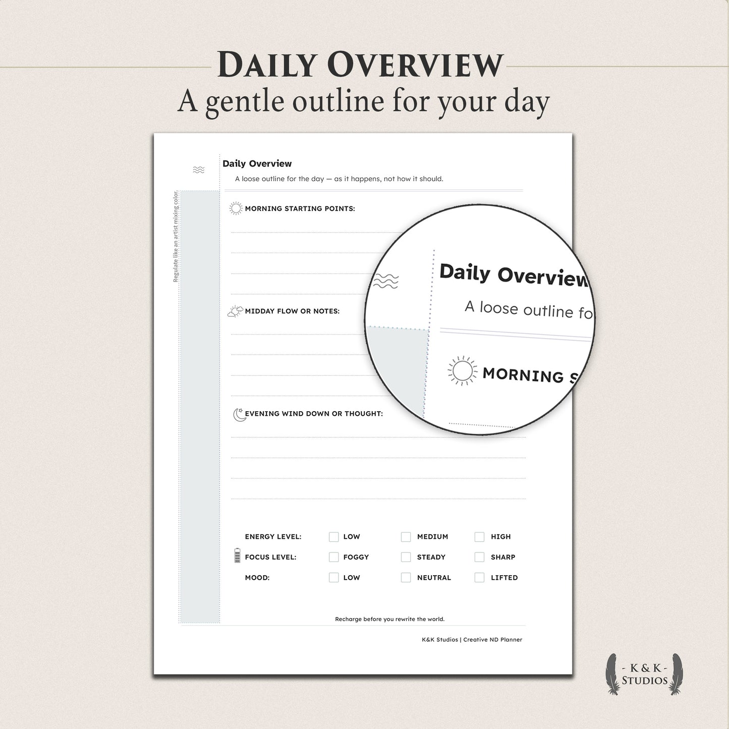 The Neurodivergent Mind Companion — Digital & Printable Planner (ND-Friendly, GoodNotes Ready)