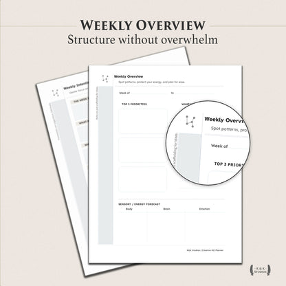 The Neurodivergent Mind Companion — Digital & Printable Planner (ND-Friendly, GoodNotes Ready)