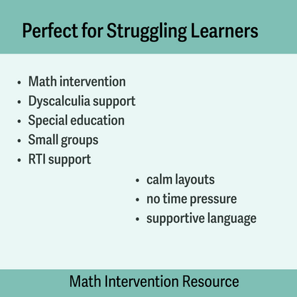 Number Sense Toolkit | Low-Overwhelm Math Support for Dyscalculia & Early Learner