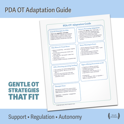 PDA Therapy Toolkit | OT, PT & SLP Adaptation Guides for Autistic Learners