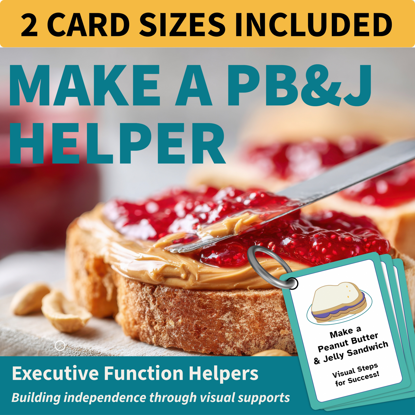 Make a Peanut Butter & Jelly Sandwich Helper | Visual Life Skills Routine Cards