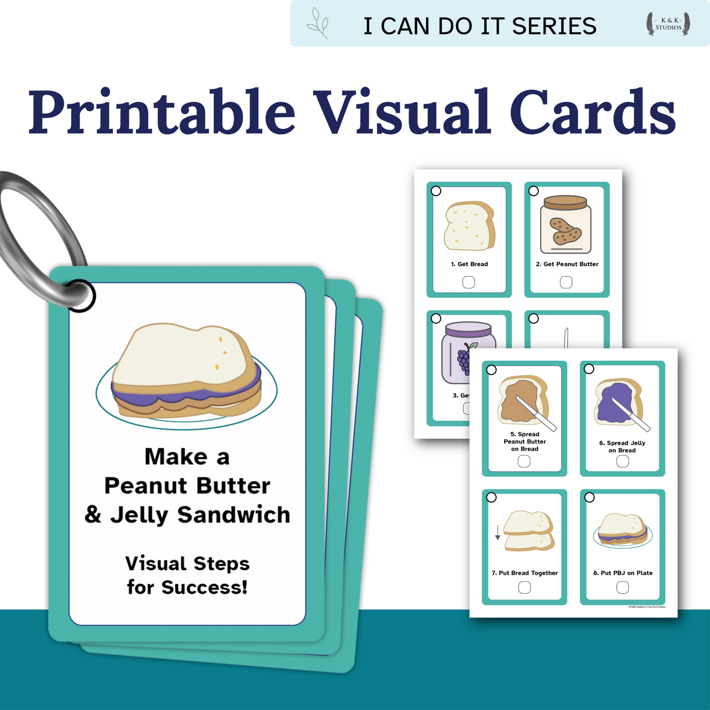 Make a Peanut Butter & Jelly Sandwich Helper | Visual Life Skills Routine Cards