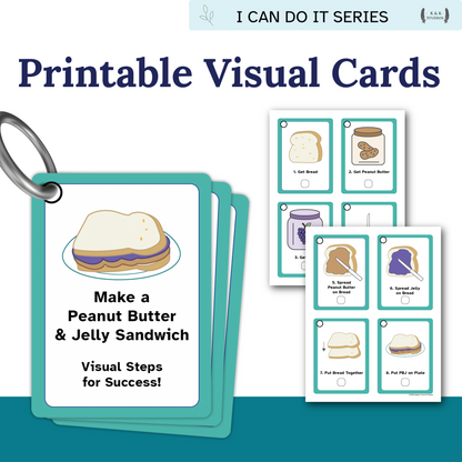 Make a Peanut Butter & Jelly Sandwich Helper | Visual Life Skills Routine Cards