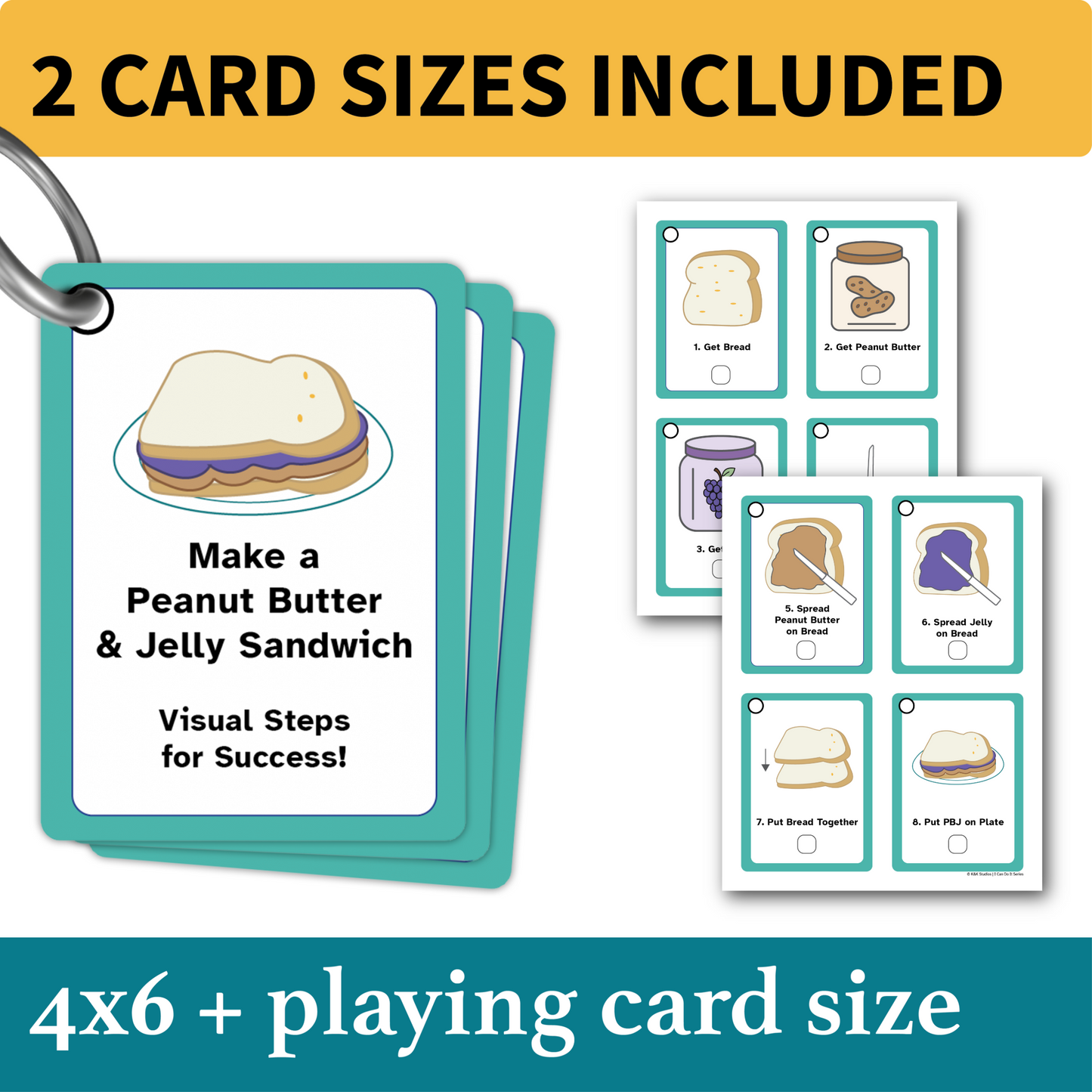 Make a Peanut Butter & Jelly Sandwich Helper | Visual Life Skills Routine Cards