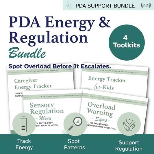 PDA Energy & Regulation Bundle with four toolkits on a green background