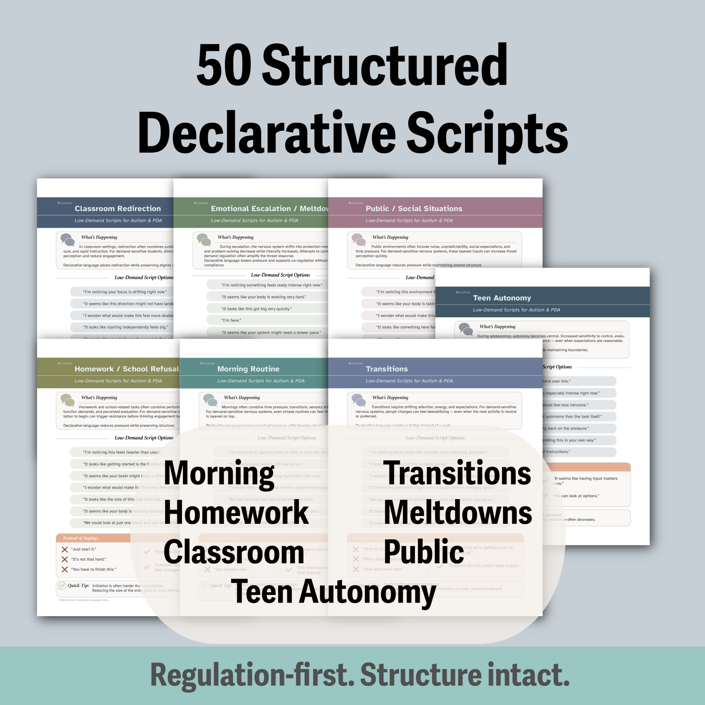 Declarative Language for Autism & PDA | 50 Low-Demand Communication Scripts