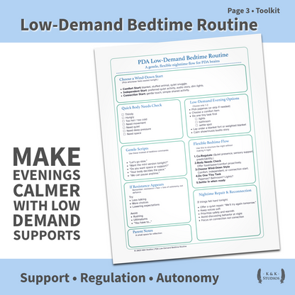 PDA Daily Life Routine Bundle | Low-Demand Morning & Bedtime Tools