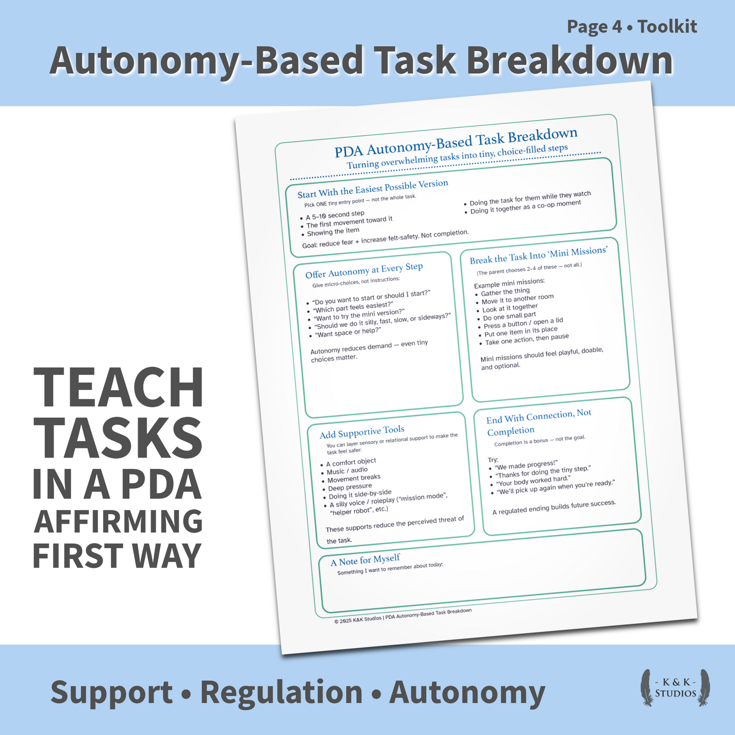 PDA Daily Life Routine Bundle | Low-Demand Morning & Bedtime Tools