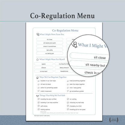 Inside page of PDA Support planner