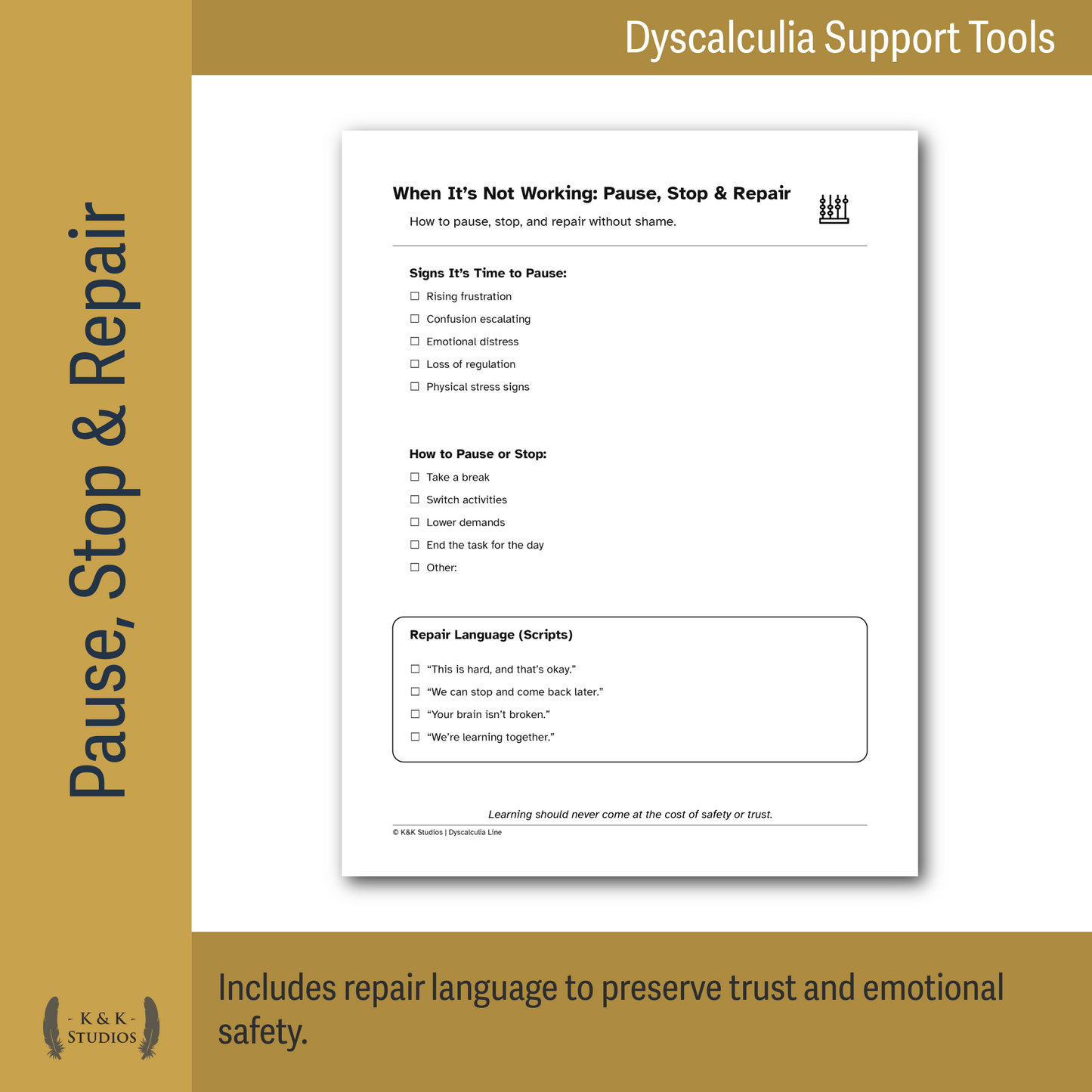 Dyscalculia Advocacy & Support Pack | Caregiver - Teacher Tools | Math Anxiety, Accommodations - IEP Support