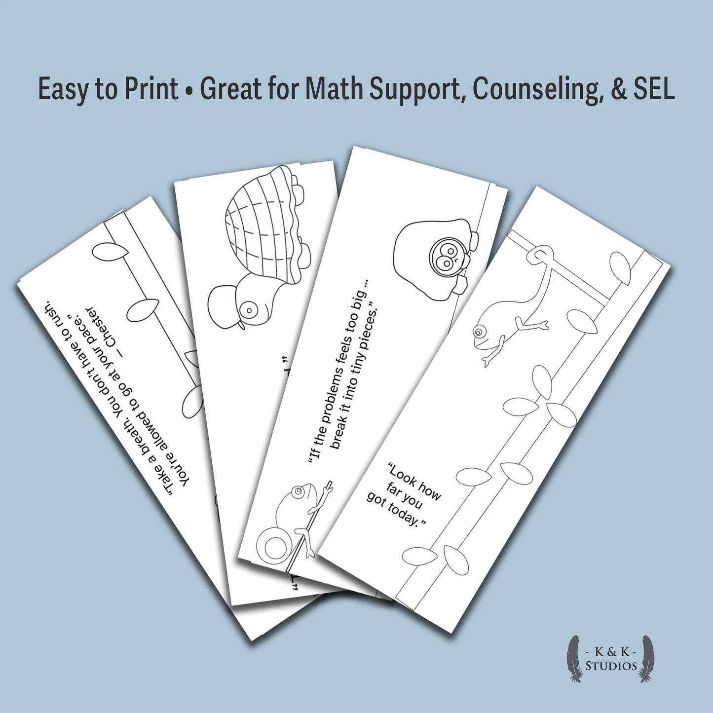 Dareold’s SEL Bookmark Set — Gentle Math & Mindset Reminders (Color + B&W)