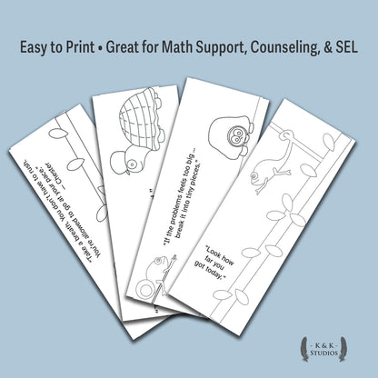 Dareold’s SEL Bookmark Set — Gentle Math & Mindset Reminders (Color + B&W)