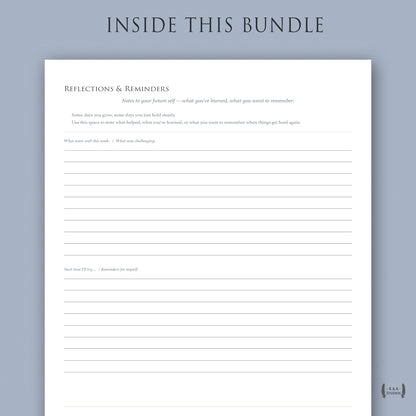 Daily reflection and clarity pages for caregivers