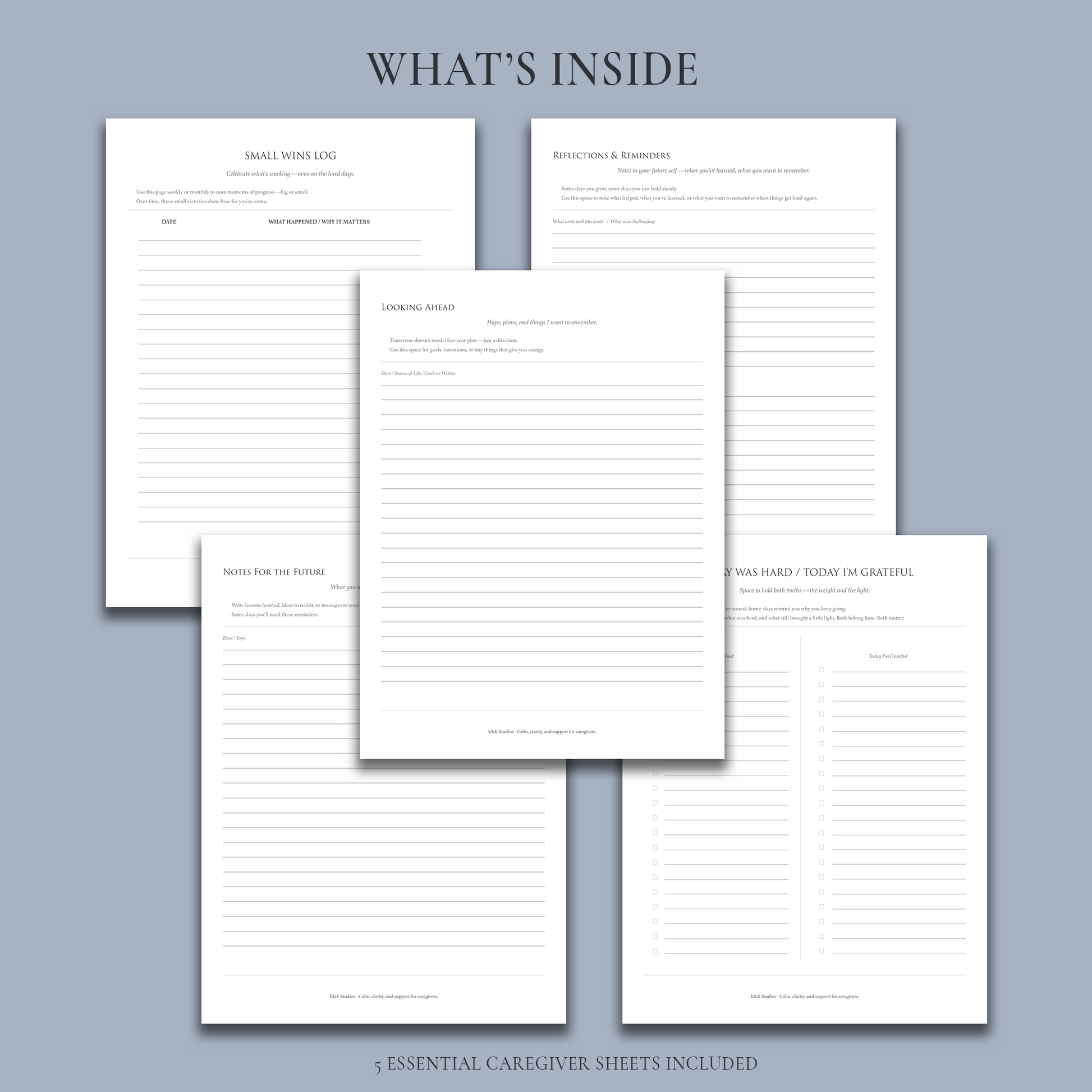 Printable mental health toolkit for caregivers