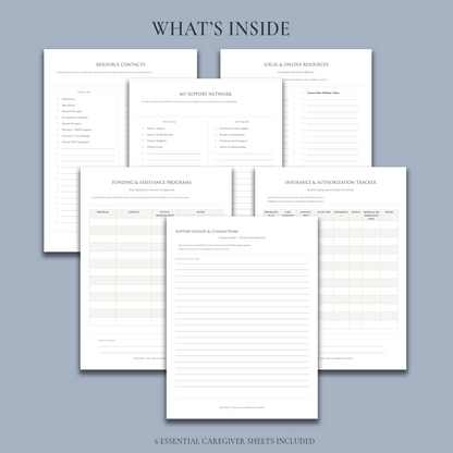 Caregiver organizer for providers, programs, and services