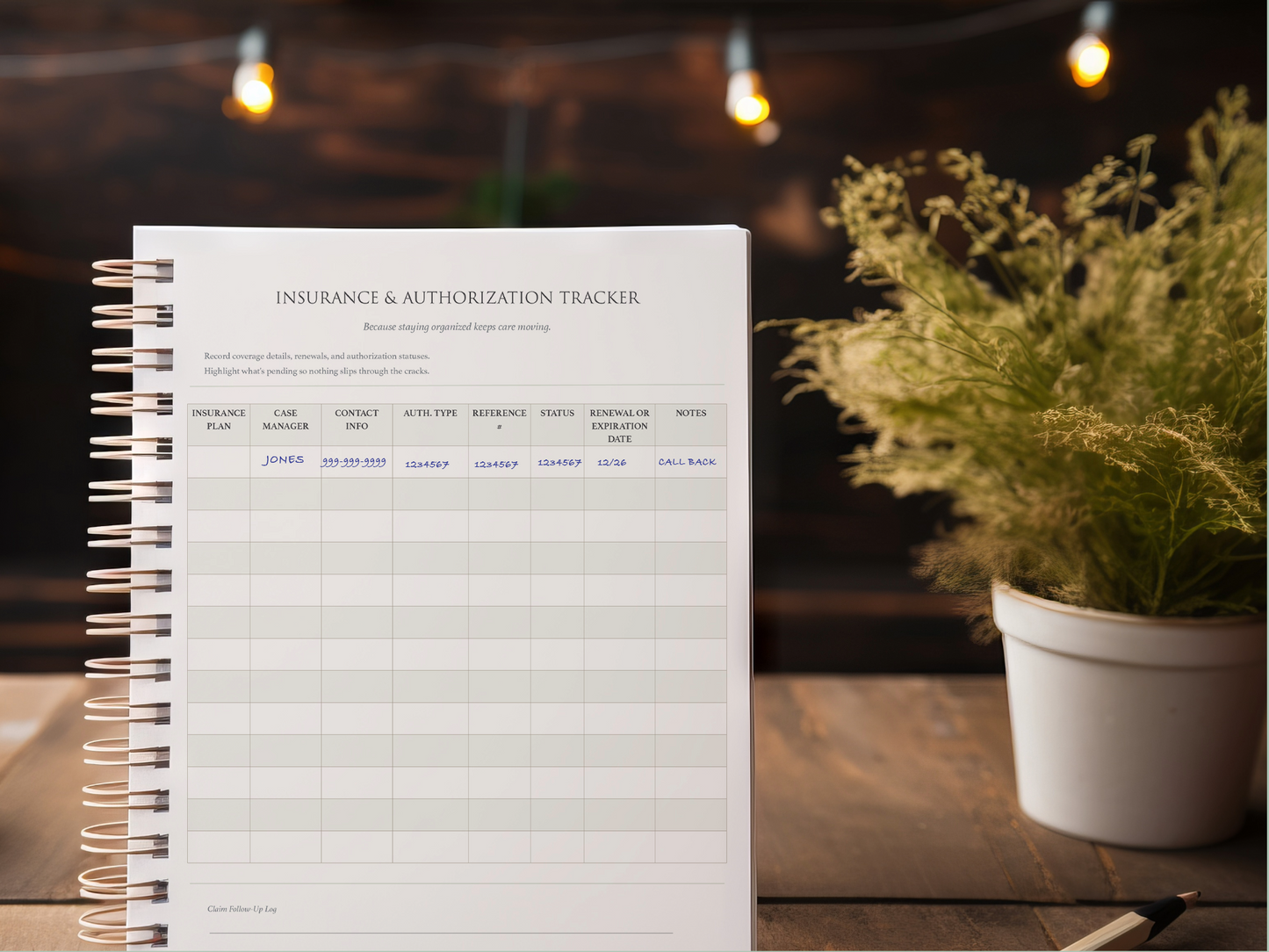 Funding, insurance, and connections tracking worksheets