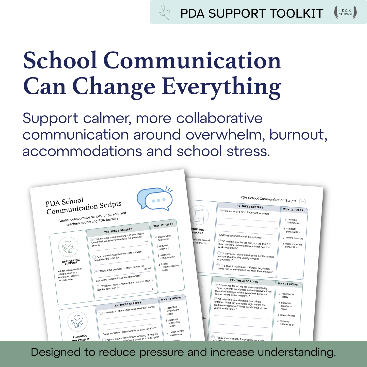 PDA School Communication Scripts | Collaborative Advocacy & Lower-Pressure Support Language
