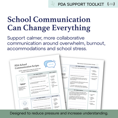 PDA School Communication Scripts | Collaborative Advocacy & Lower-Pressure Support Language
