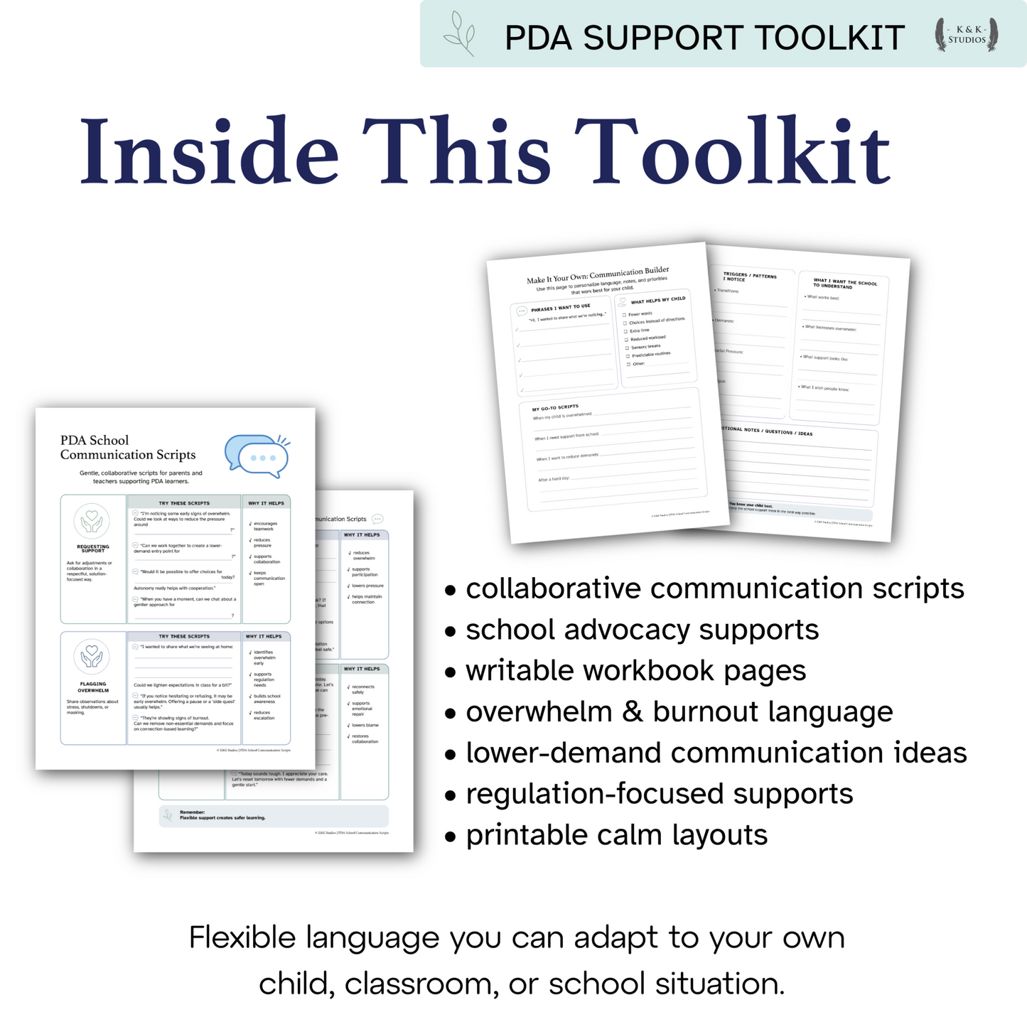 PDA School Communication Scripts | Collaborative Advocacy & Lower-Pressure Support Language