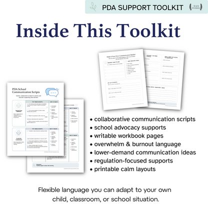 PDA School Communication Scripts | Collaborative Advocacy & Lower-Pressure Support Language