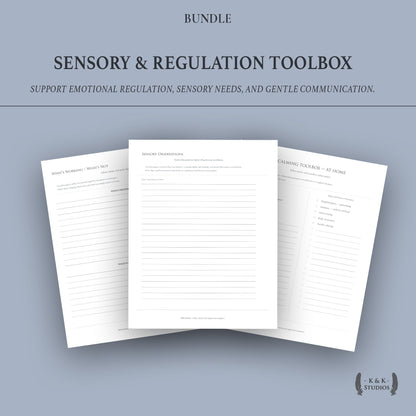 Sensory & Regulation Toolbox printable cover