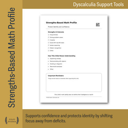Dyscalculia Advocacy & Support Pack | Caregiver - Teacher Tools | Math Anxiety, Accommodations - IEP Support