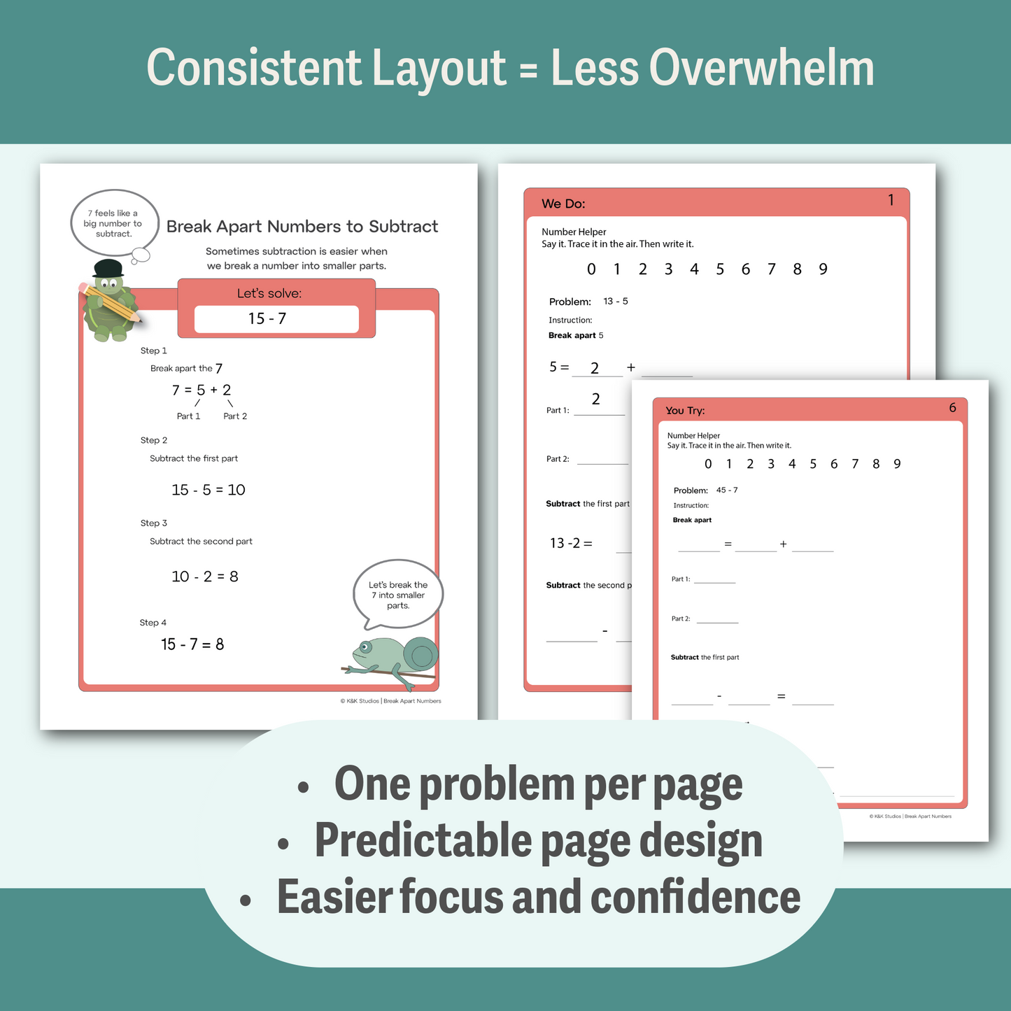 Complete Subtraction Strategy Bundle | Printable Visual Math Support