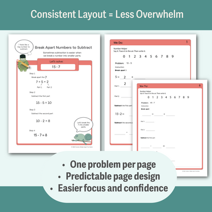 Complete Subtraction Strategy Bundle | Printable Visual Math Support