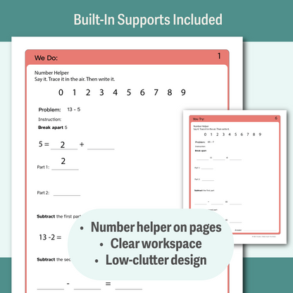 Complete Subtraction Strategy Bundle | Printable Visual Math Support