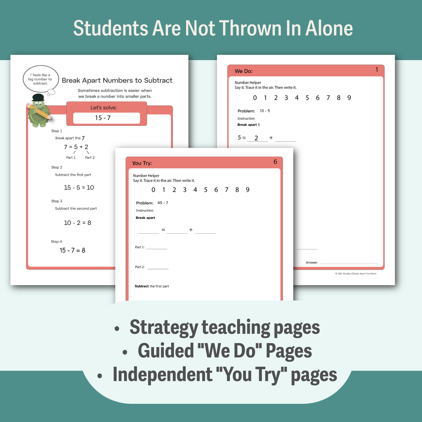 Complete Subtraction Strategy Bundle | Printable Visual Math Support