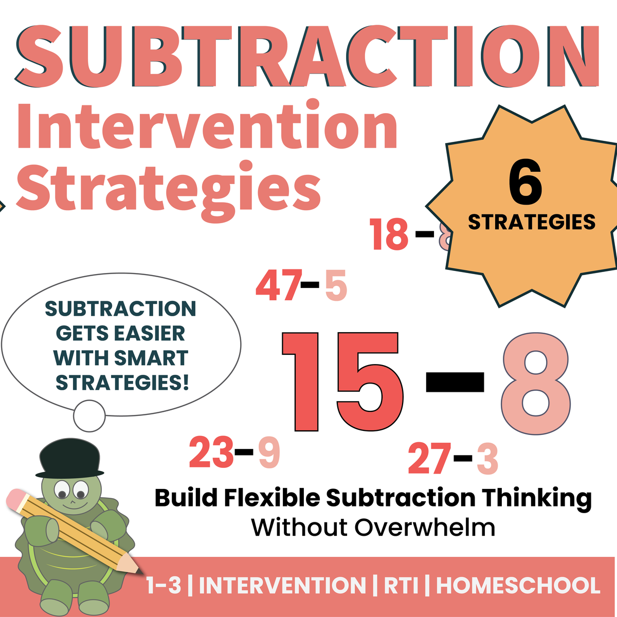 Subtraction Intervention Strategies includes 6 strategies.