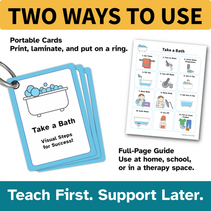 Take a Bath Helper – Visual Routine Cards for Autism, ADHD & Executive Function Support
