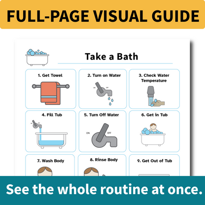 Take a Bath Helper – Visual Routine Cards for Autism, ADHD & Executive Function Support
