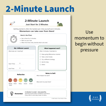 Task Initiation Toolkit | Executive Function Help for ADHD & Homework