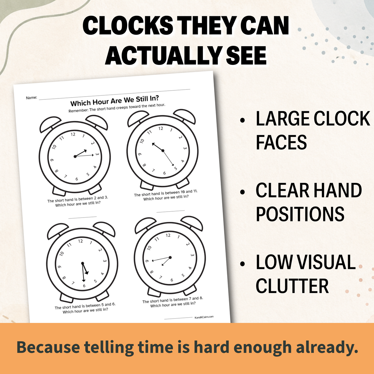 Telling time worksheet with a heading clocks they actually see.