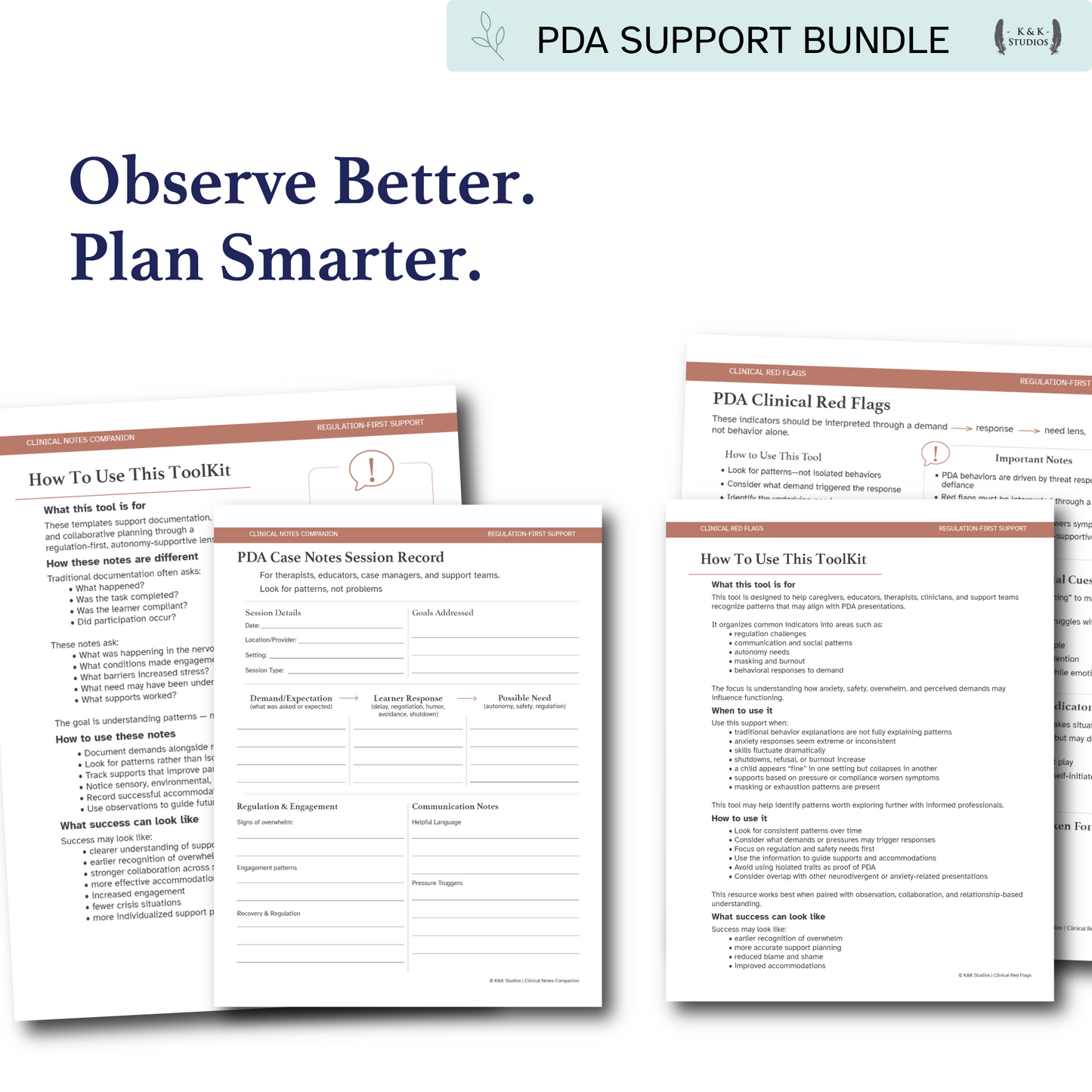 PDA Therapy Team Resource Bundle for OT, PT & SLP