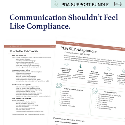 PDA Therapy Team Resource Bundle for OT, PT & SLP