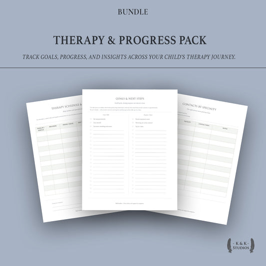 Therapy & Progress Pack printable cover